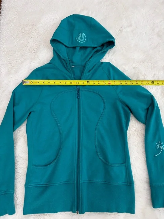 lululemon athletica Teal Hooded Full-Zip Jacket,Size 10. - Picture 10 of 15